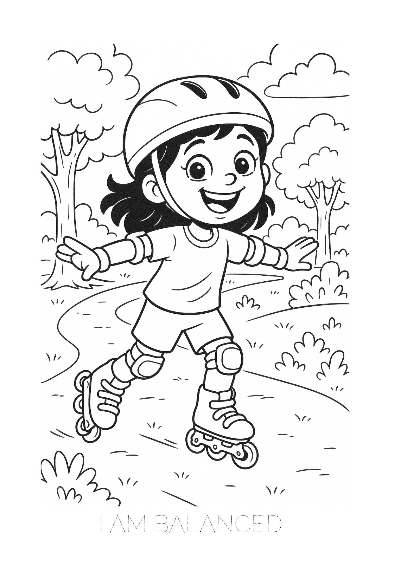 Sports coloring book with affirmations