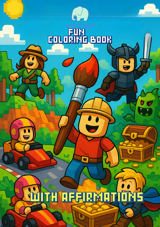 Roblox Themed Coloring Book with Affirmations for Kids