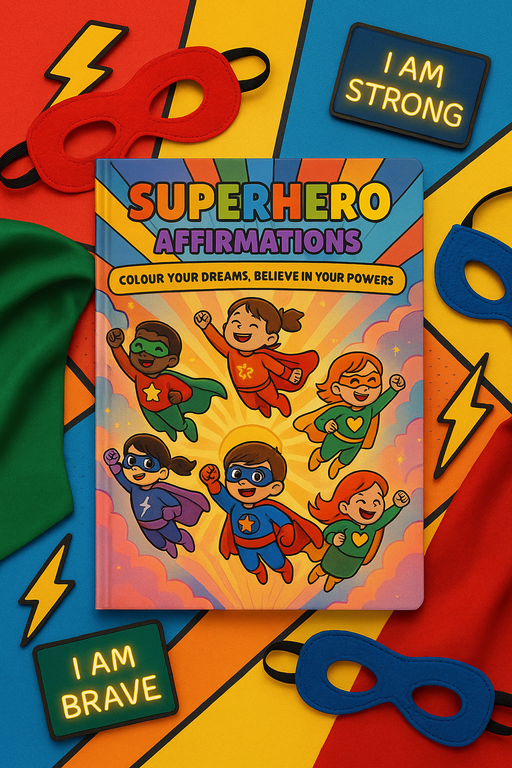 Superhero Coloring book with Affirmations