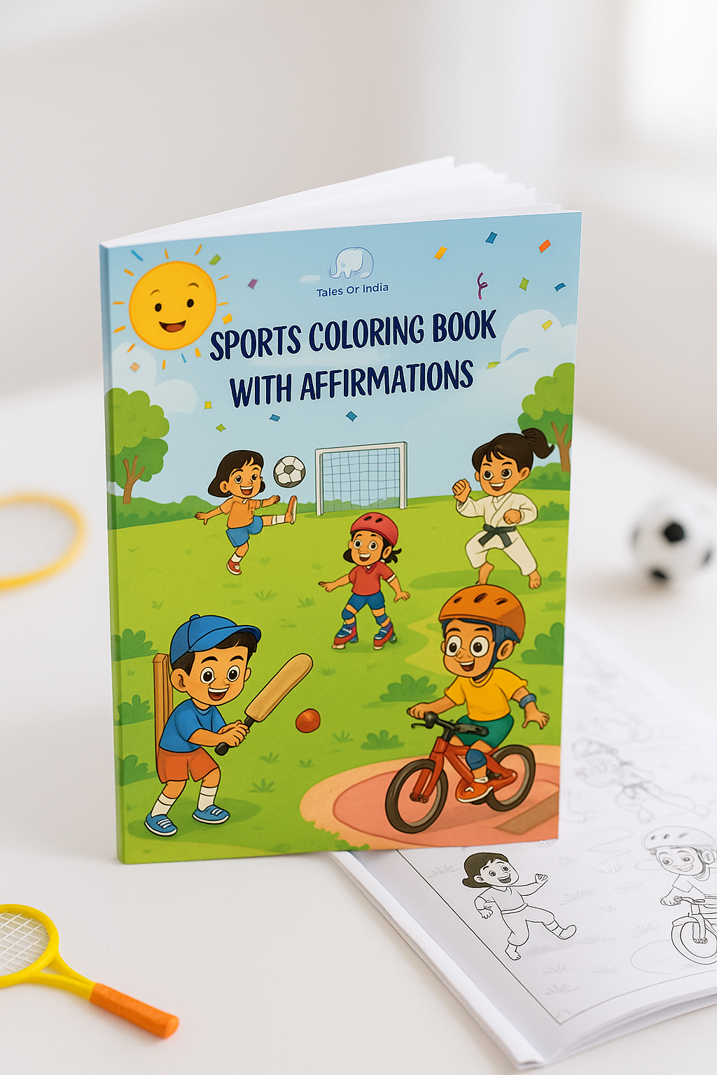 Sports coloring book with affirmations