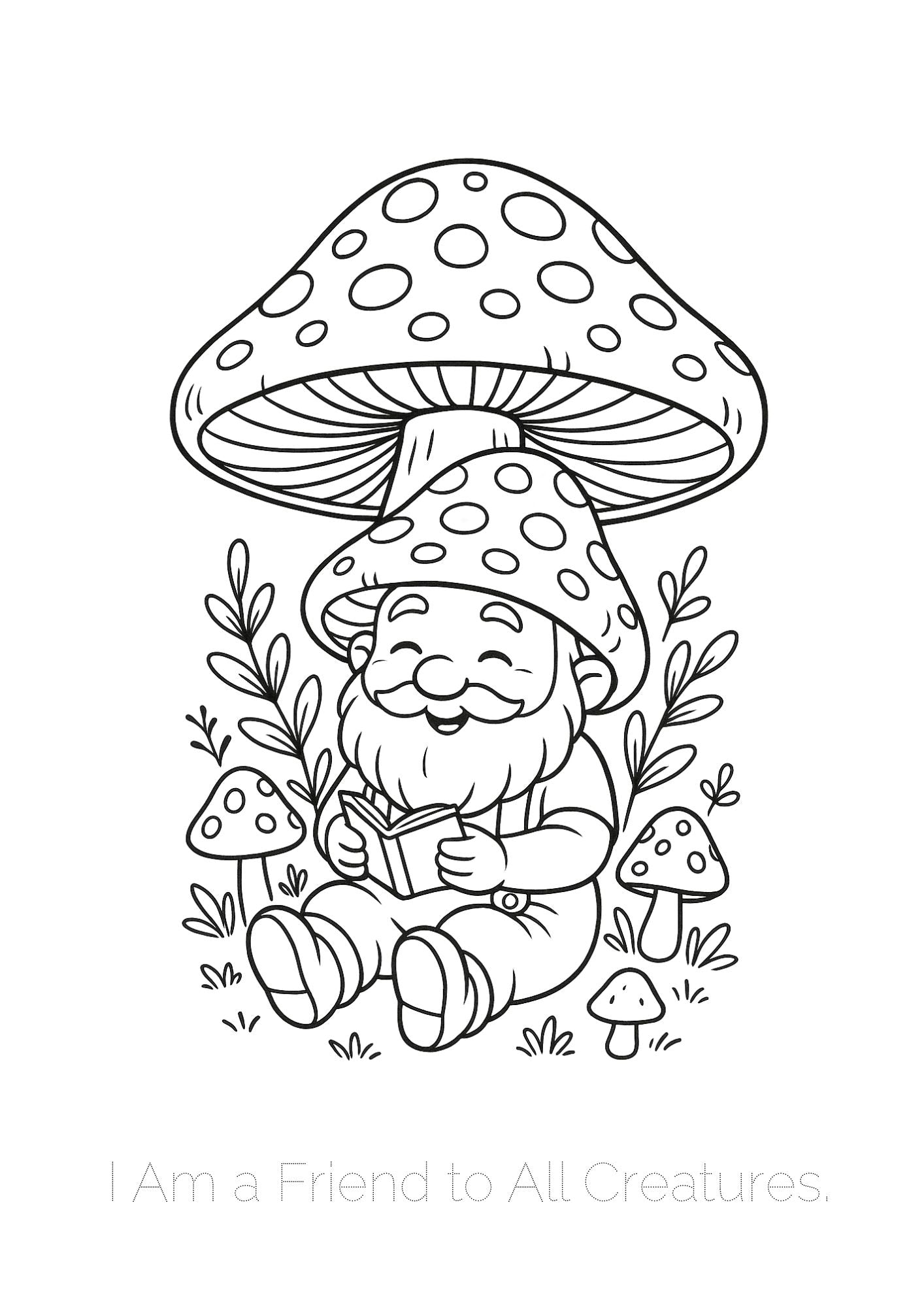 Fairygarden Coloring book with affirmations