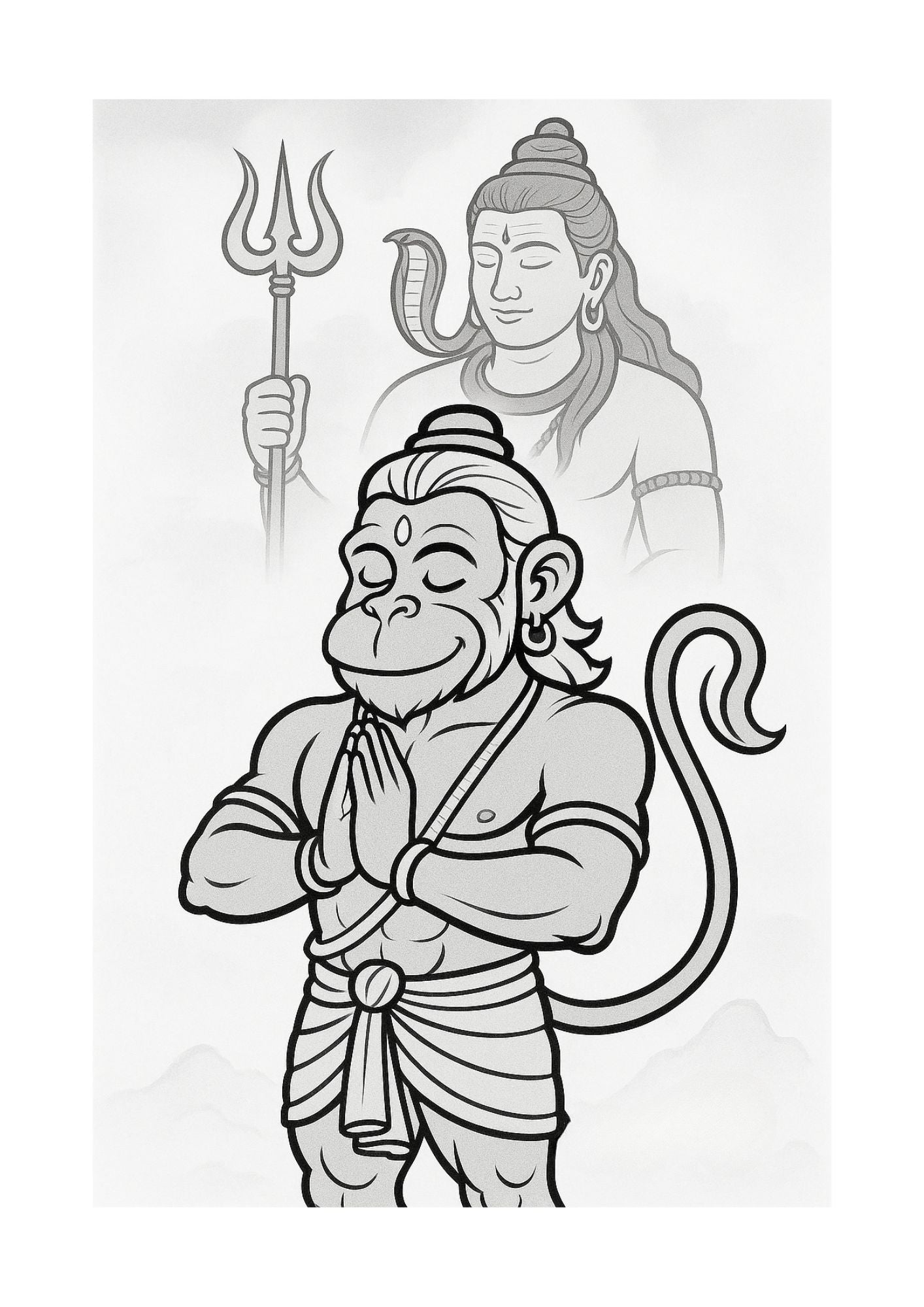 Hanuman Chalisa coloring book with Shloka