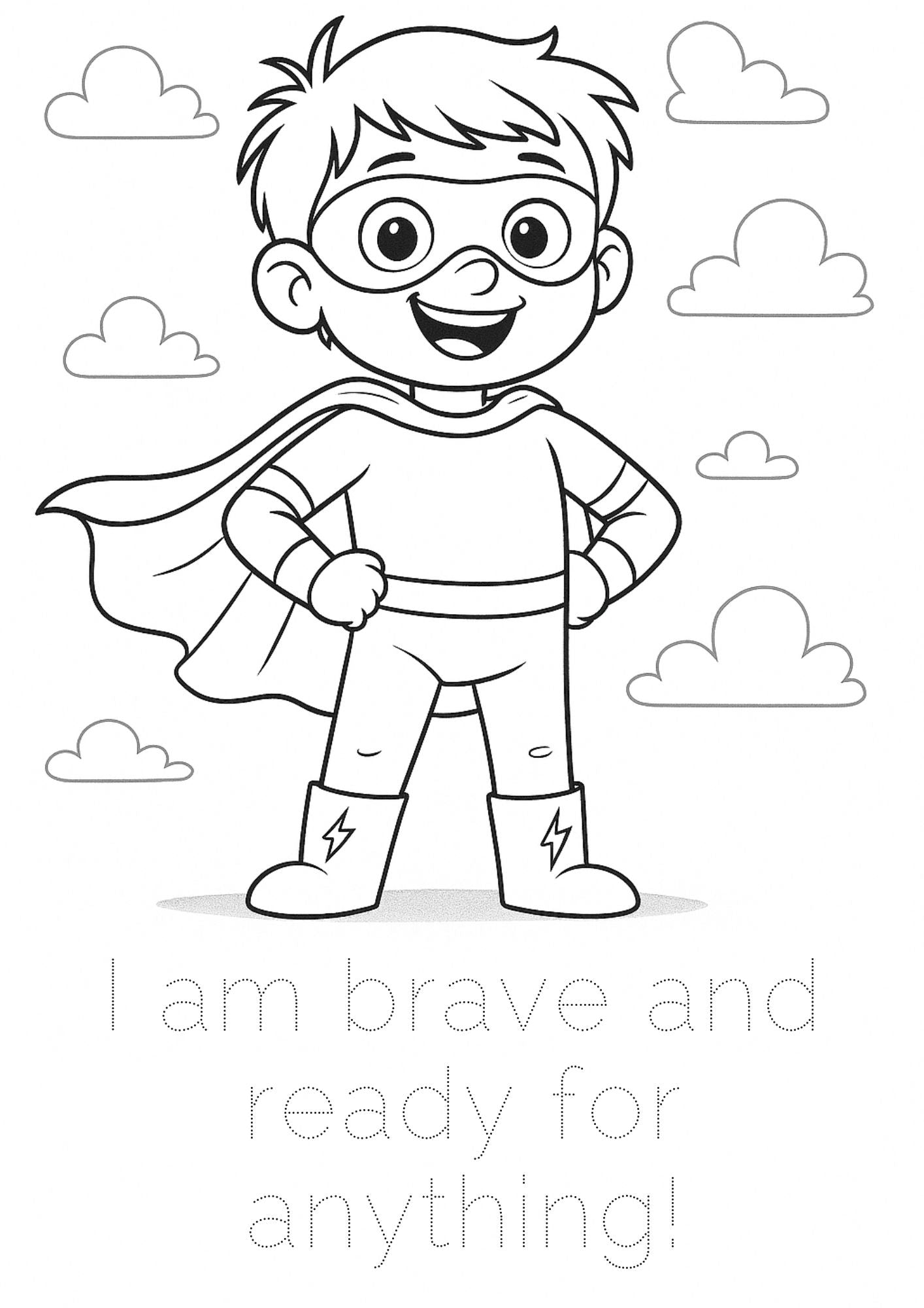 Superhero Coloring book with Affirmations