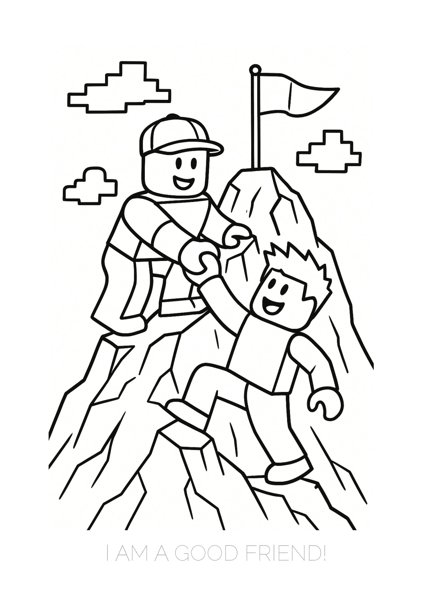 Roblox Themed Coloring Book with Affirmations for Kids