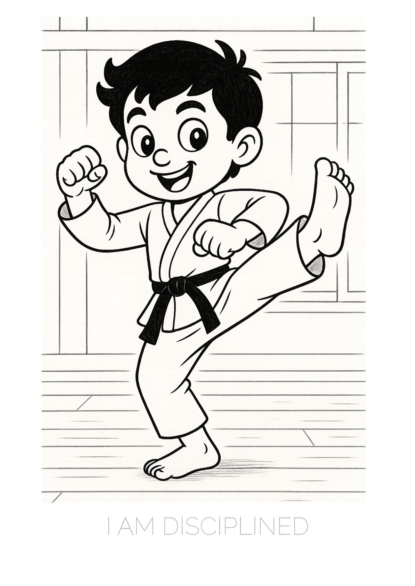 Sports coloring book with affirmations
