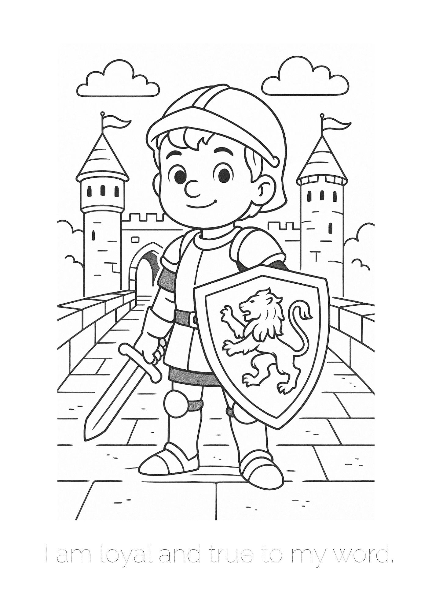 Magical Kingdom coloring book with affirmations