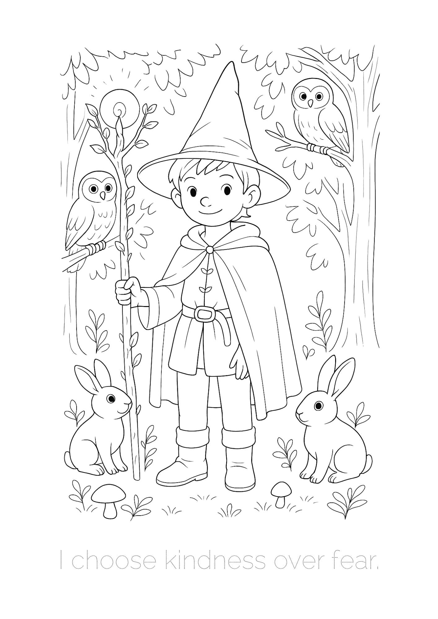Magical Kingdom coloring book with affirmations