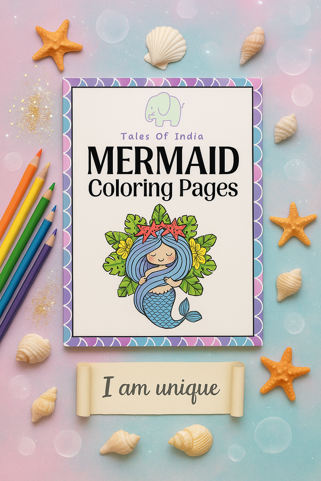 Mermaid Coloring book with Affirmations