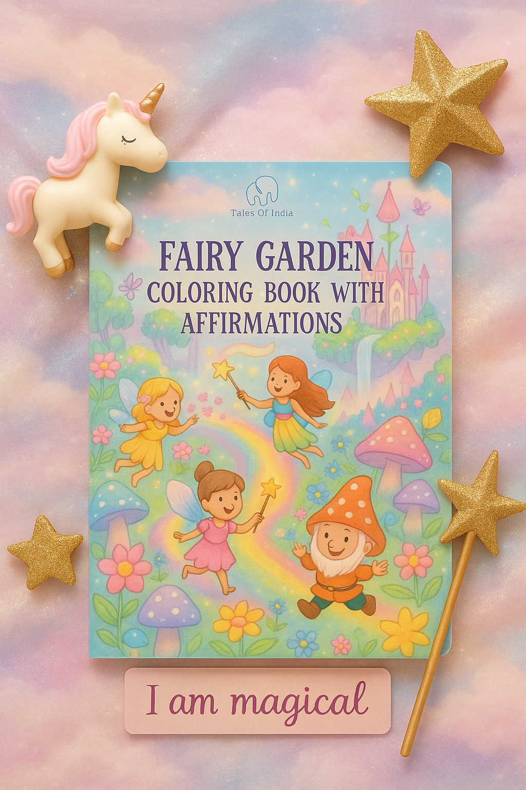 Fairygarden Coloring book with affirmations