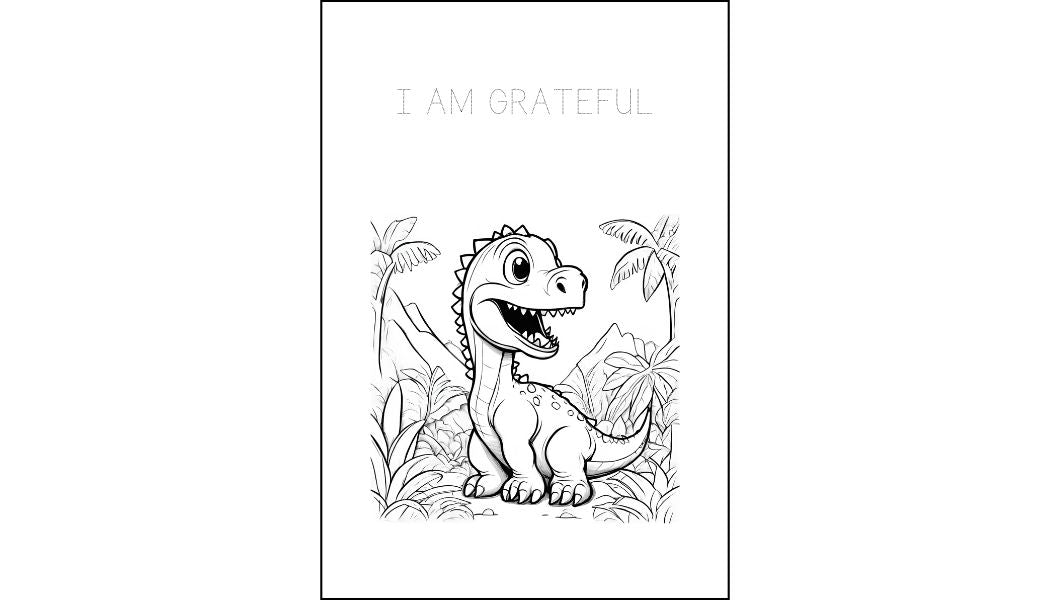 Dinosaur Coloring book with affirmations