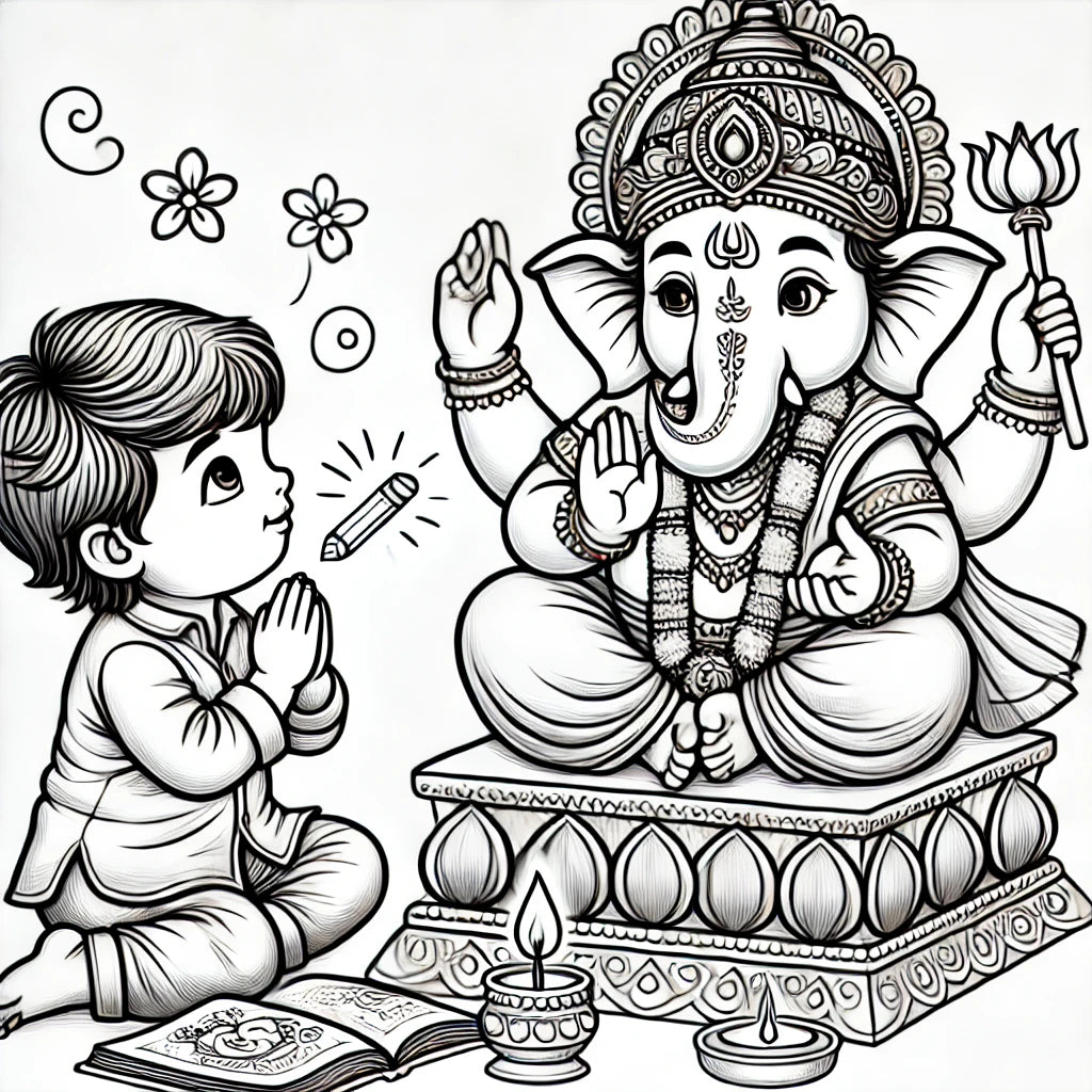 Ganesha coloring book with Shlokas