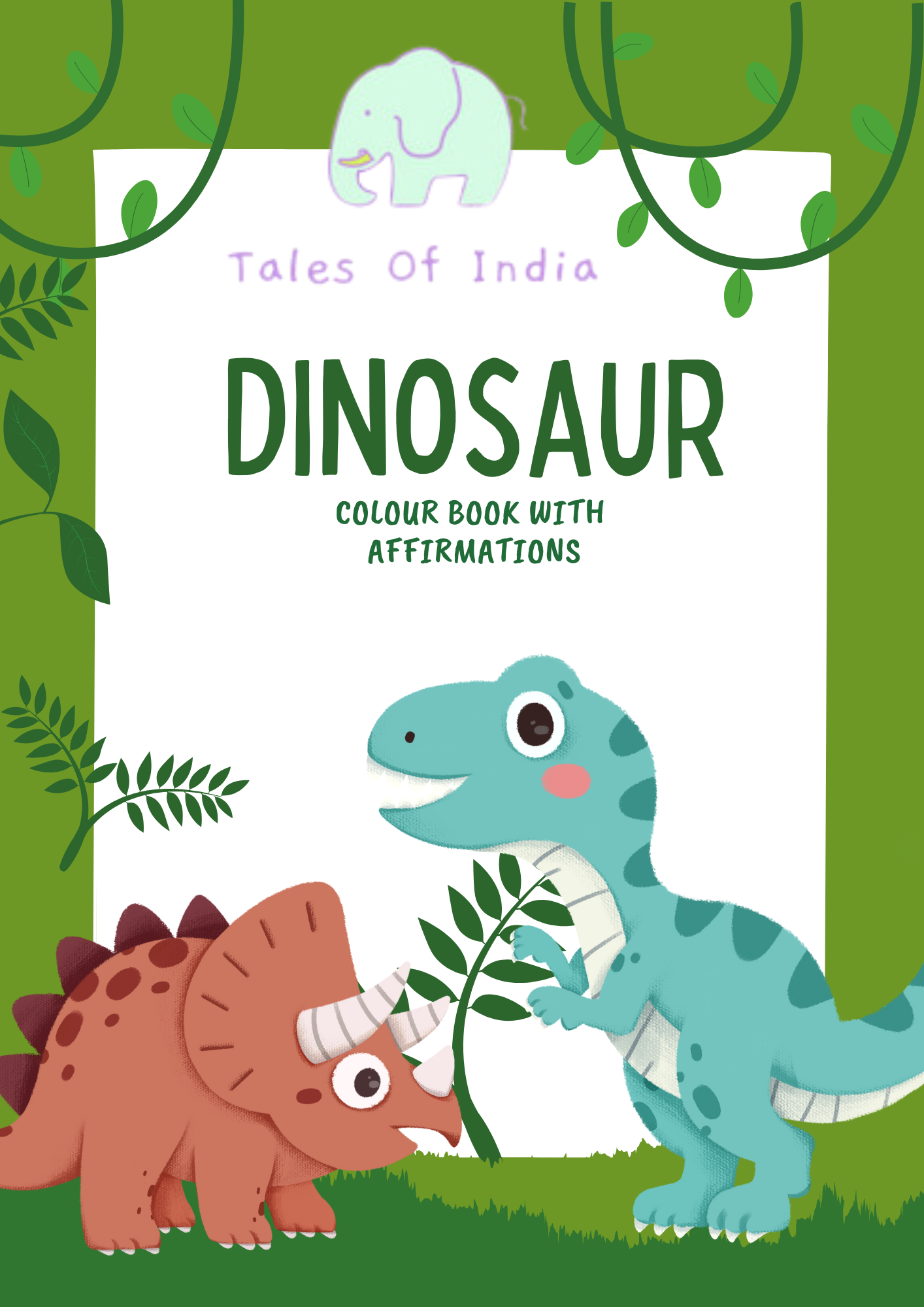 Dinosaur Coloring book with affirmations