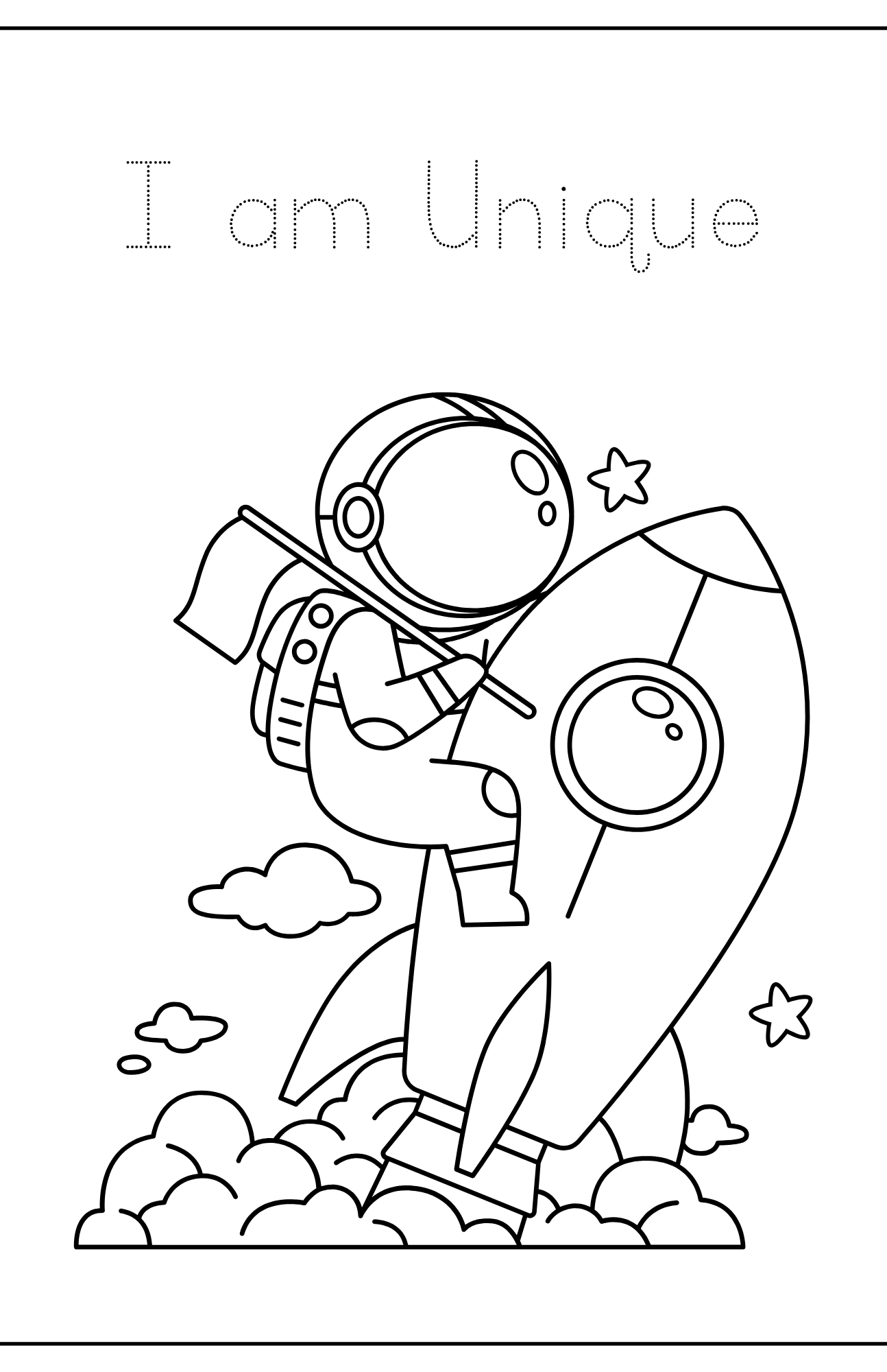 Space Coloring Book with affirmations