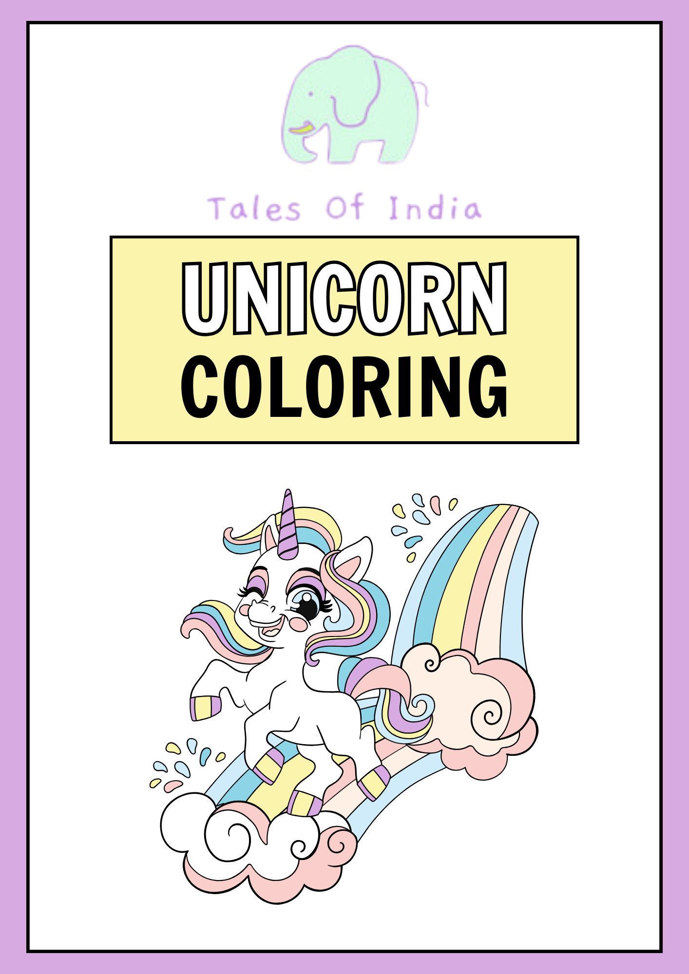 Unicorn coloring book with affirmations