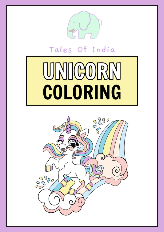 Unicorn coloring book with affirmations